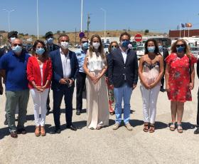 Las autoridades locales y regionales de la Eurorregión AAA en el acto de reapertura de la frontera